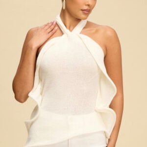 Sculptural Knit Halter Top