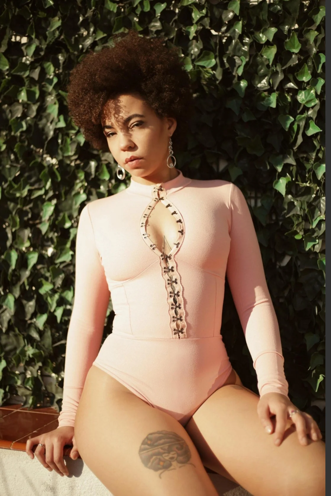 Coral Hook and Eye Long Sleeve Bodysuit - Image 2
