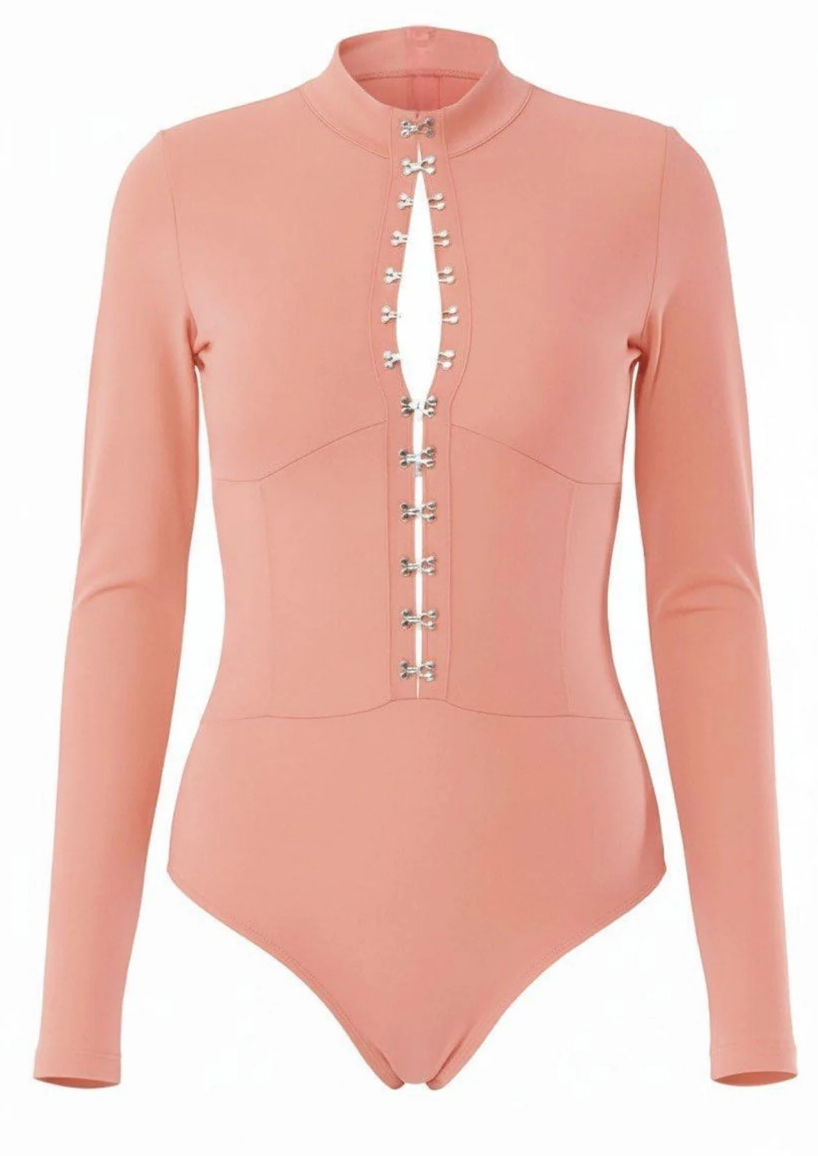 Coral Hook and Eye Long Sleeve Bodysuit - Image 4