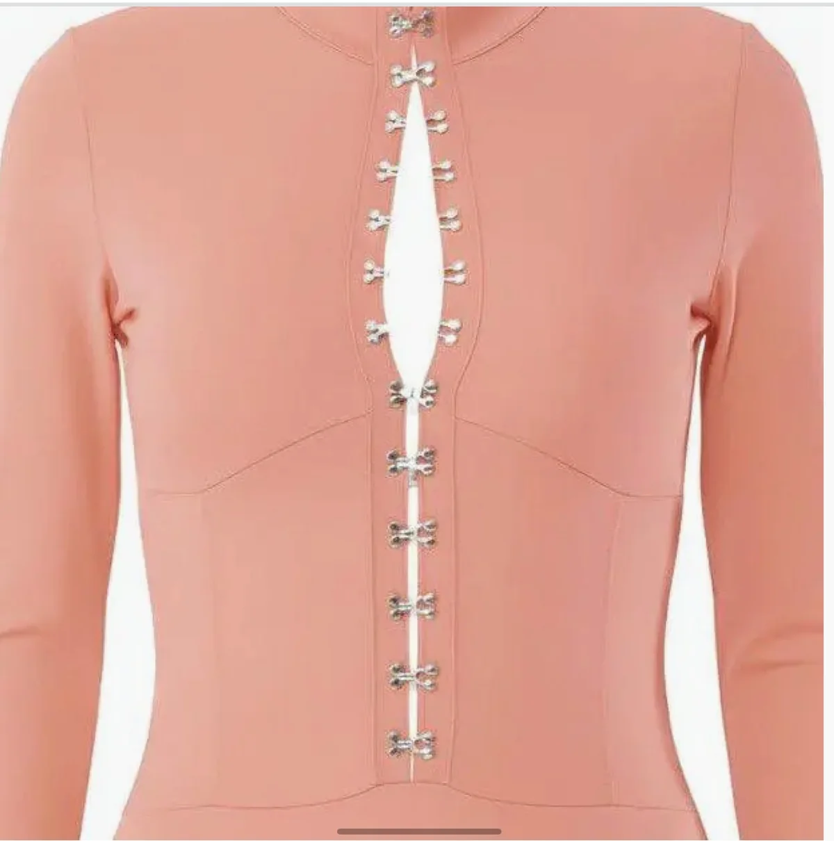 Coral Hook and Eye Long Sleeve Bodysuit - Image 3