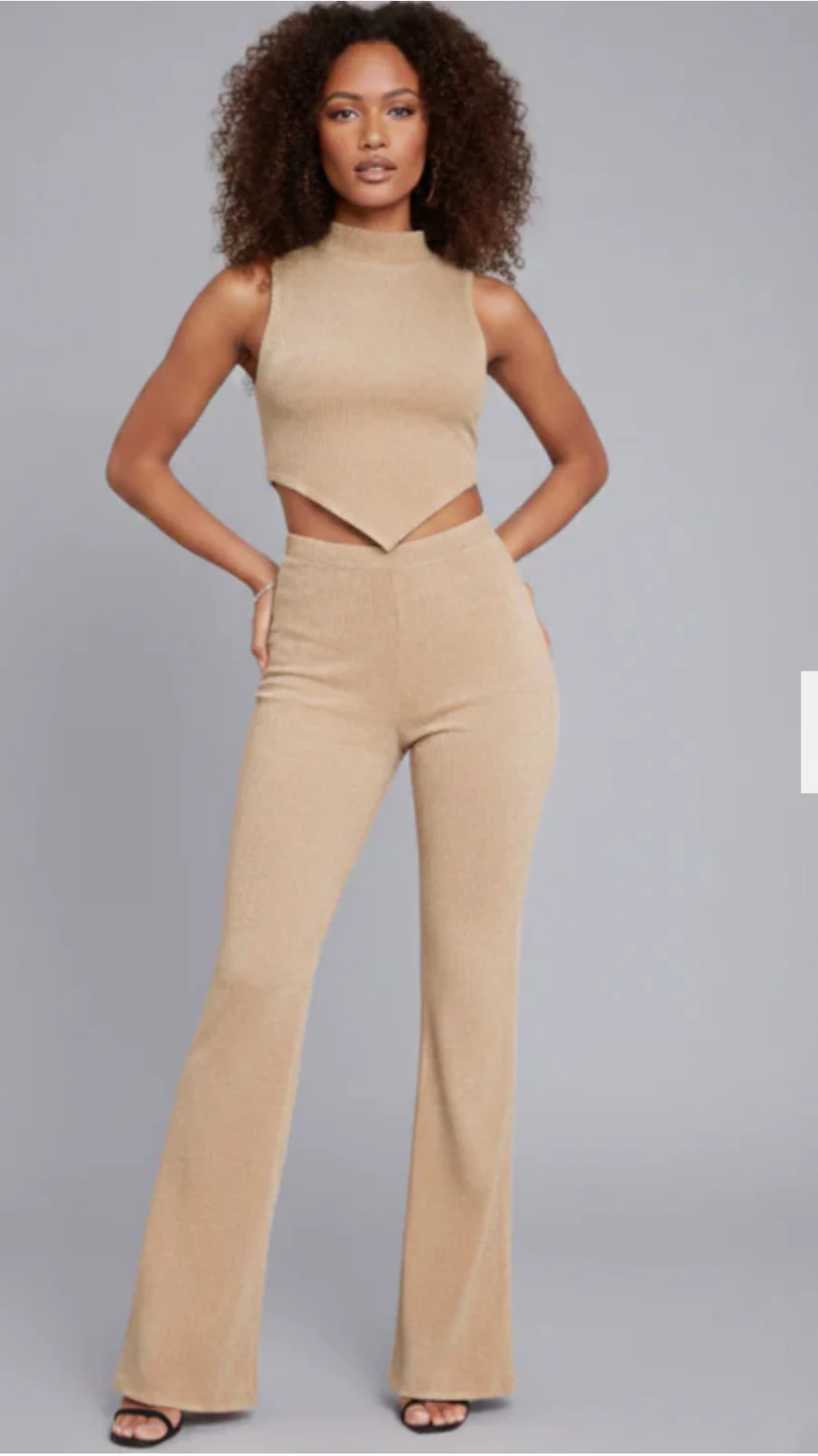 Boutique Sleeveless Flared Two-Piece Set - Image 3