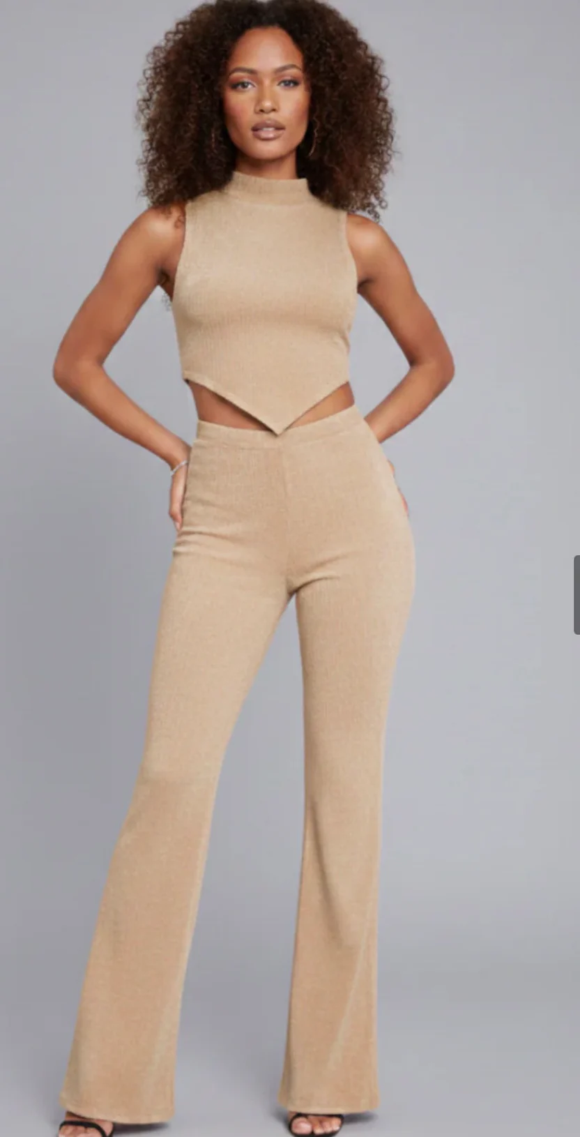 Boutique Sleeveless Flared Two-Piece Set - Image 4