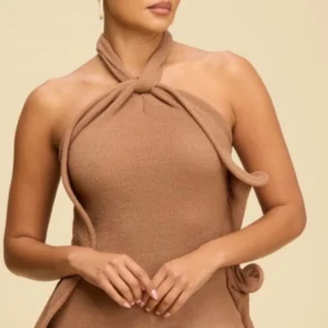 Sculptural Knit Halter Top