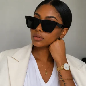 Black Oversized Square Sunglasses – Luxury Statement Eyewear
